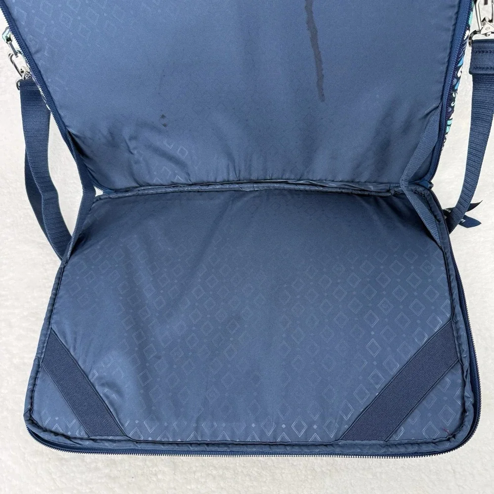 Vera Bradley Blue Island Medallion Royal Blue Laptop Zippered Bag Shoulder Strap